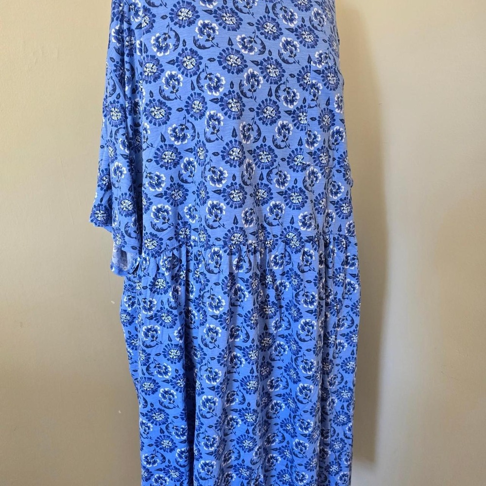 Woman Within blue floral midi dress size 5X 38/40 - Picture 2 of 4